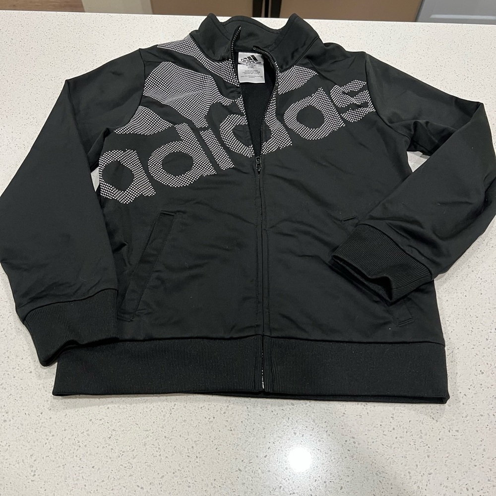 Kids size 7/8 addias jacket in black